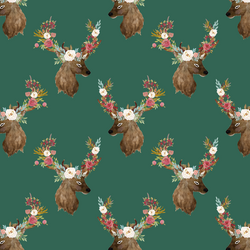 Little Autumn Deer in Moss Green