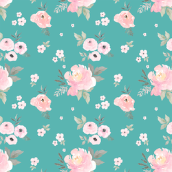 Small Sweet Blush Roses in Seafoam