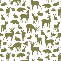 Forest Friends in Jungle on White