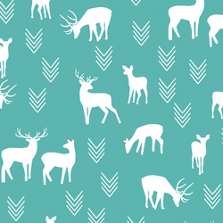 Deer Silhouette in Seafoam