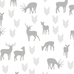 Deer Silhouette in Pebble on White