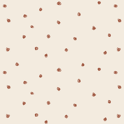 Squiggle Dots in Rust Red on Egret
