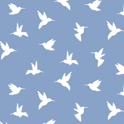 Hummingbird Silhouette in Cornflower