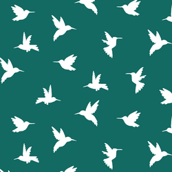 Hummingbird Silhouette in Emerald