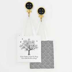 Roots and Wings Tote Panel in Onyx