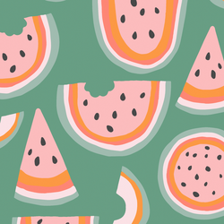 Rainbow Melon in Basil Green
