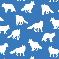 Fox Silhouette in Cerulean