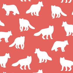 Fox Silhouette in Salmon