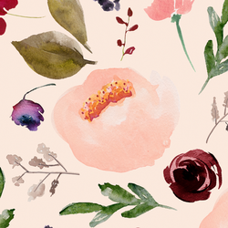 Large Trail Florals in Soft Peach