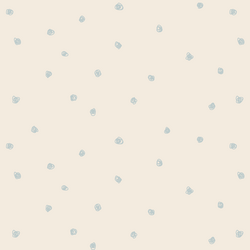 Squiggle Dots in Light Misty Blue on Egret