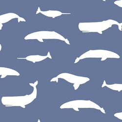 Whale Silhouette in Azurite
