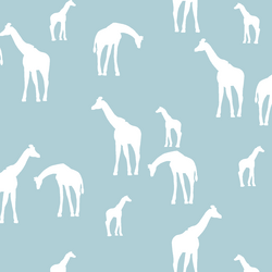 Giraffe Silhouette in Powder Blue