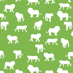 Lion Silhouette in Greenery