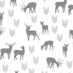 Deer Silhouette in Smoke on White