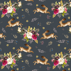 Large Autumn Bunnies in Steel Grey