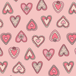 Large Vintage Hearts in Bright Rose
