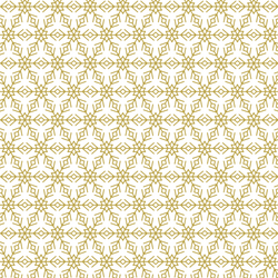 Snow Mosaic in Golden Bell on White