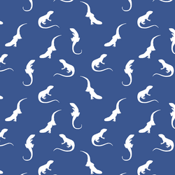 Iguana Silhouette in Blue Jay