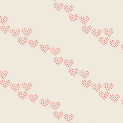 Rosette Diagonal Hearts in Egret