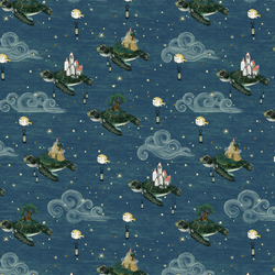 Sea Turtles in the Sky in Deep Ocean