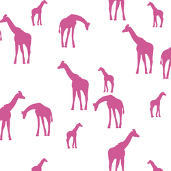 Giraffe Silhouette in Petunia on White