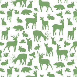 Forest Friends in Pistachio on White