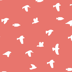 Flock Silhouette in Living Coral