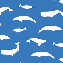 Whale Silhouette in Cerulean