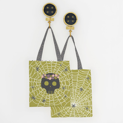 Trick or Treat Tote Panel in Zest