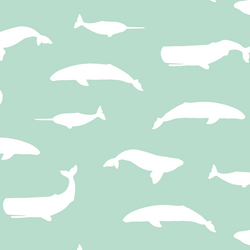 Whale Silhouette in Mint