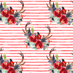 Small Boho Winter Horns in Peppermint Stripe