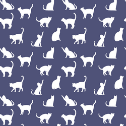 Cat Silhouette in Indigo