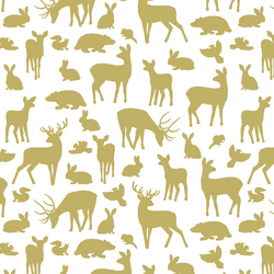 Forest Friends in Brass on White