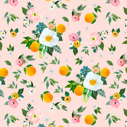 Large Orange Blossoms in Sunrise Pink