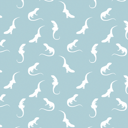 Iguana Silhouette in Powder Blue