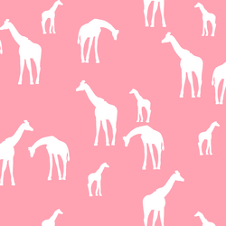 Giraffe Silhouette in Rose Pink