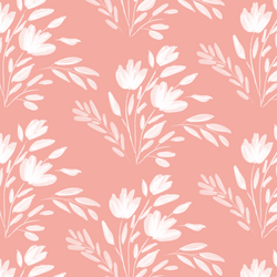 Large Etched Floral in Rose Pink
