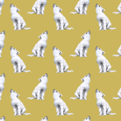 Little Arctic Wolf in Antique Brass