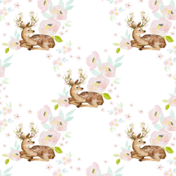 Blush Floral Deer in Garden