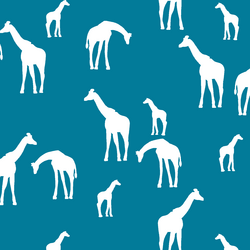 Giraffe Silhouette in Peacock