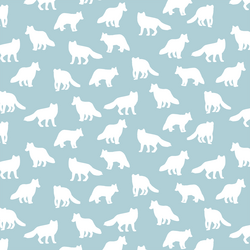 Little Fox Silhouette in Powder Blue