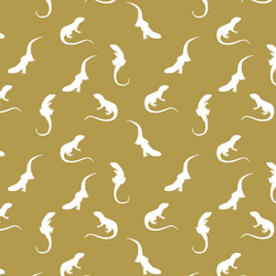 Iguana Silhouette in Gold