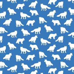 Little Fox Silhouette in Cerulean