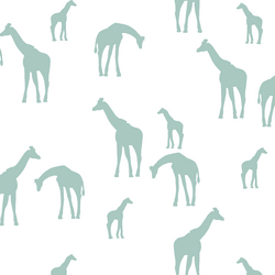 Giraffe Silhouette in Aspen on White
