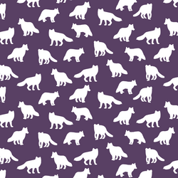 Little Fox Silhouette in Aubergine