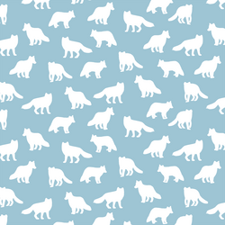 Little Fox Silhouette in Bluebell