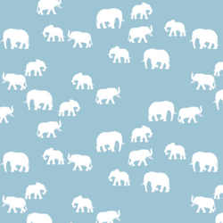 Elephant Silhouette in Bluebell