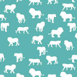 Lion Silhouette in Seafoam