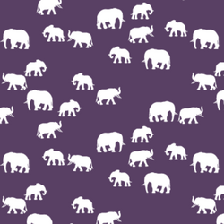 Elephant Silhouette in Aubergine