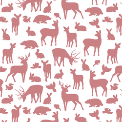 Forest Friends in Berry on White